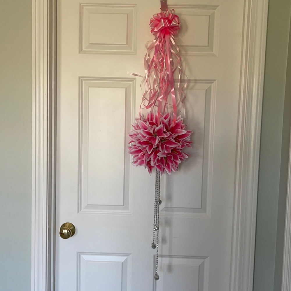 Pair of hanging (ceiling)party decor.